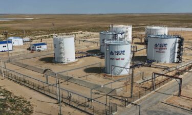 Organization of the Petroleum Exporting Countries and its allies — the coalition of the world’s top oil producers known as OPEC+ says it is extending oil production cuts once again as crude and fuel prices continue to slump and seen here a drone view shows tanks at the Airankol oil field operated by Caspiy Neft in the Atyrau Region